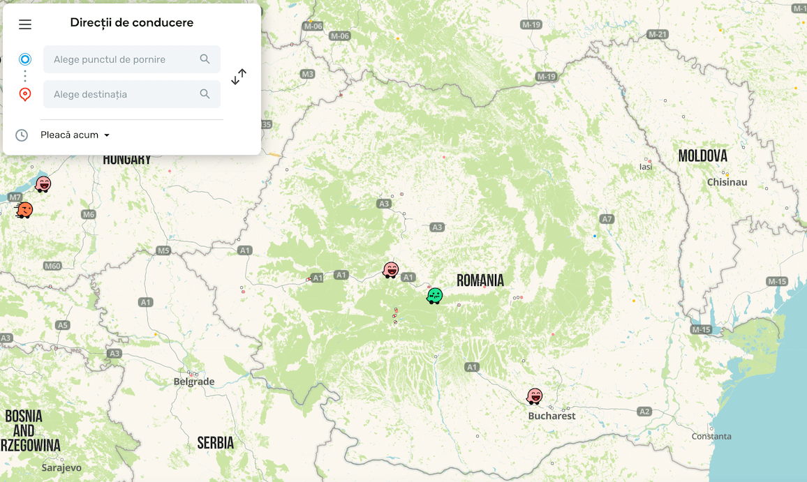 Harta Waze Romania